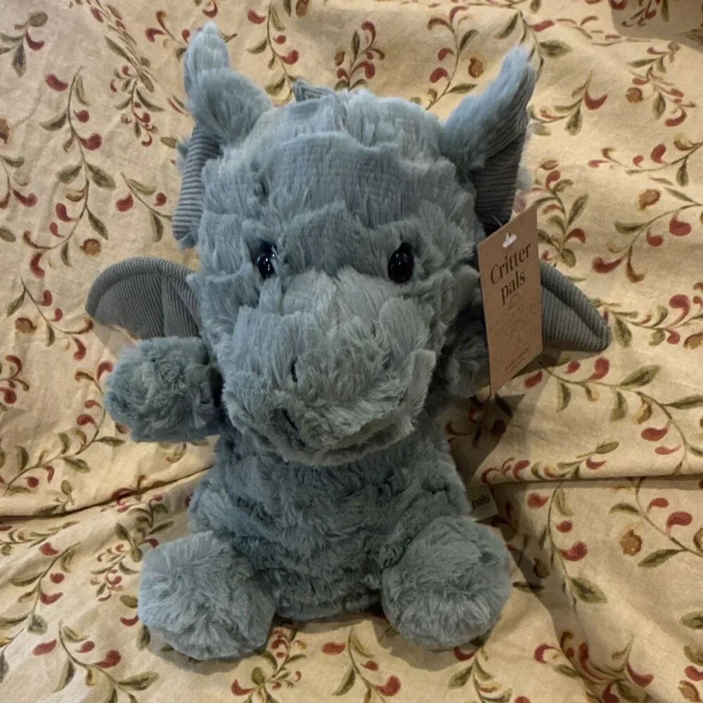 Critter Pals Sage Green Plush Dragon 9” NWT Soft Stuffed Animal Mythical Critter